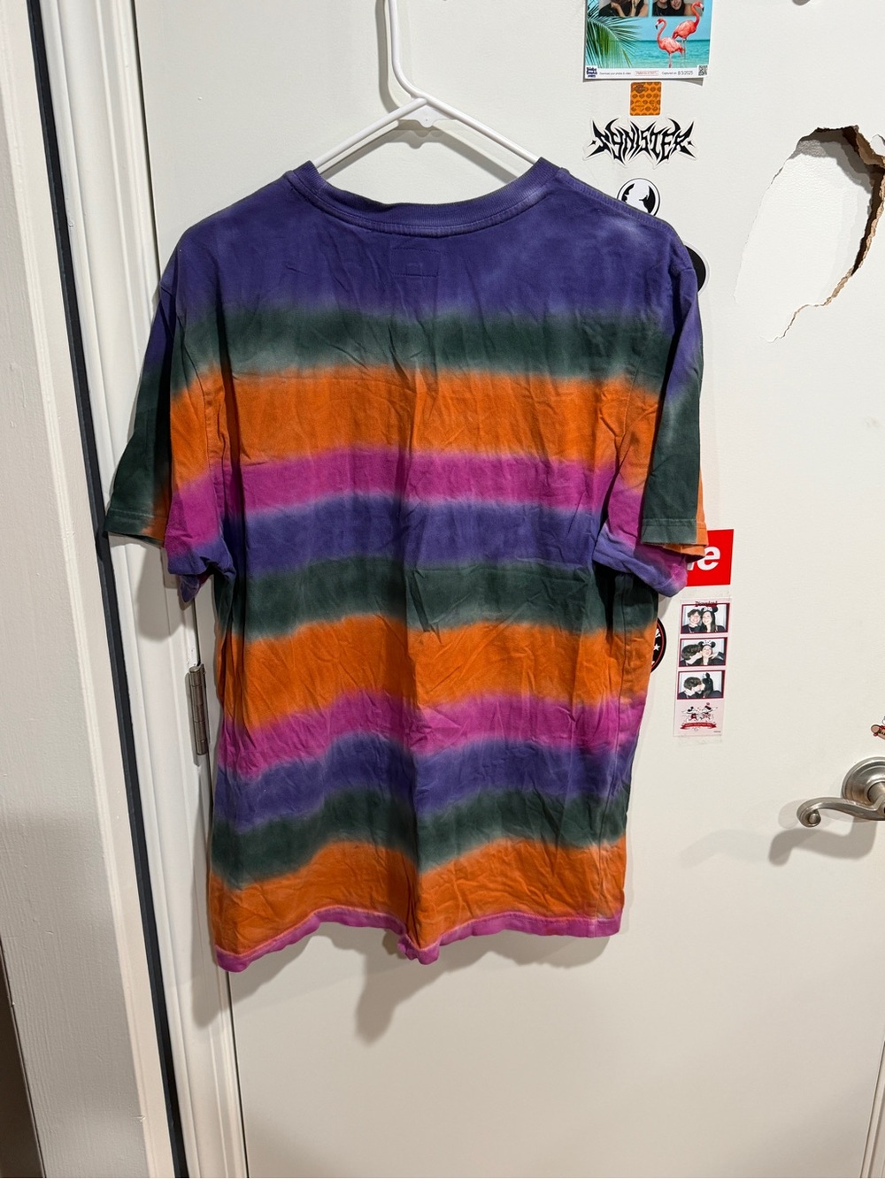 Supreme Eye Stripe Tee SS19 Script Logo Chest Graphic T Shirt Mens Size Large - Picture 3 of 6